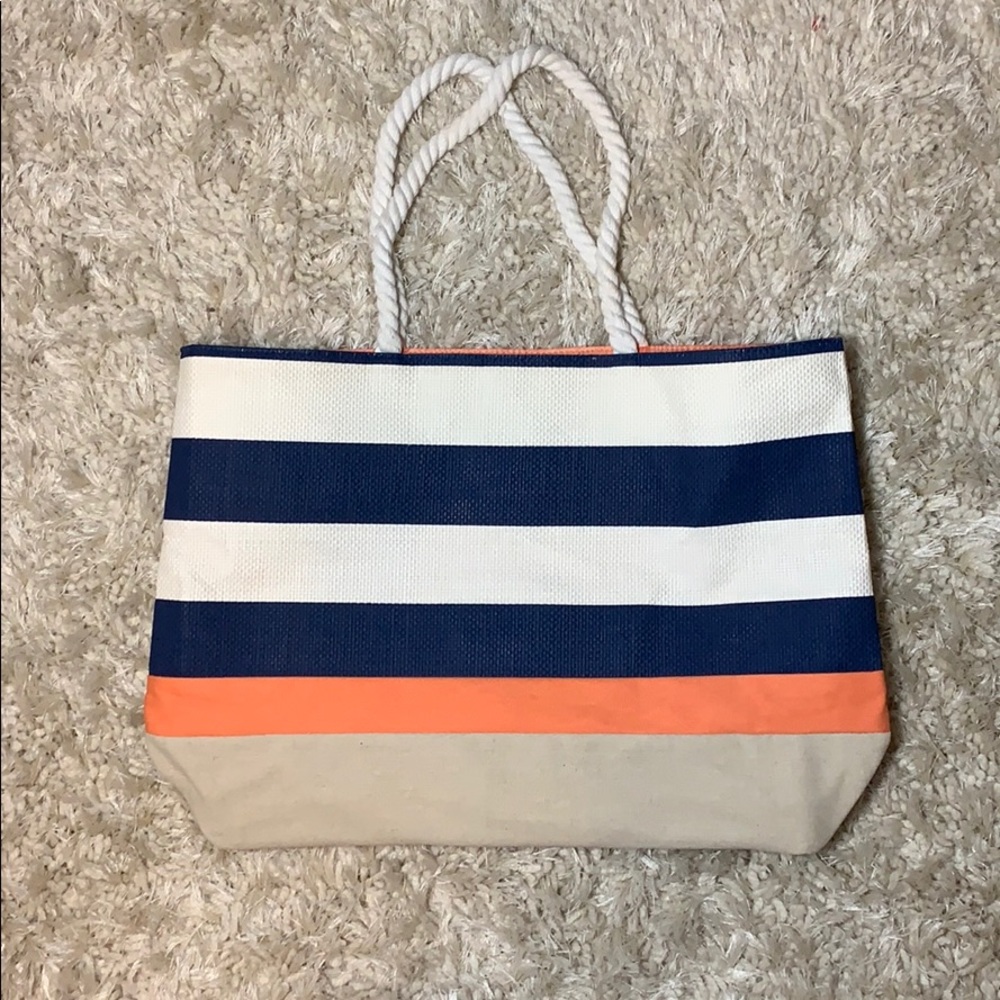 DSW striped beach tote